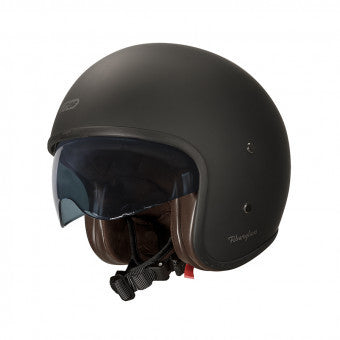 Casco Jet G30x Vintage In Fibra Composite con Visierino Del Sole Nero.op Garibaldi - 1