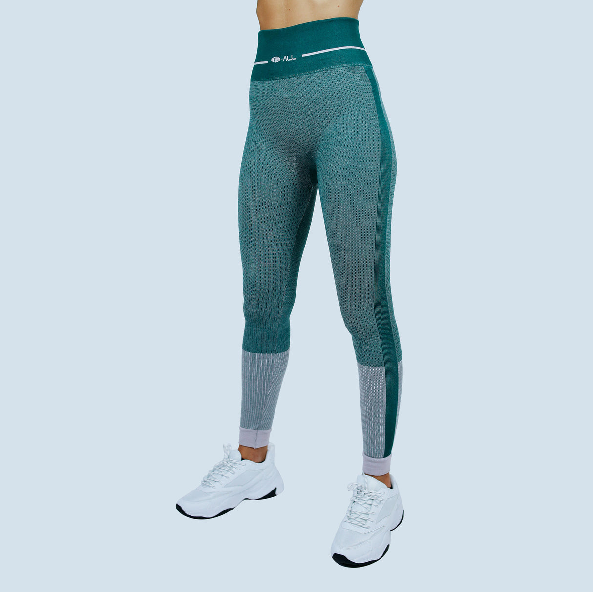 Pantalone Lungo Donna Lana F-all Polipropilene/lana/elastan Verde/rosa - 1