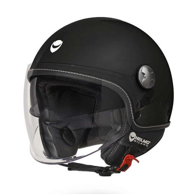 Eos Matt Black Casco Jet con Doppia Visiera 06 Helmo Milano - 1