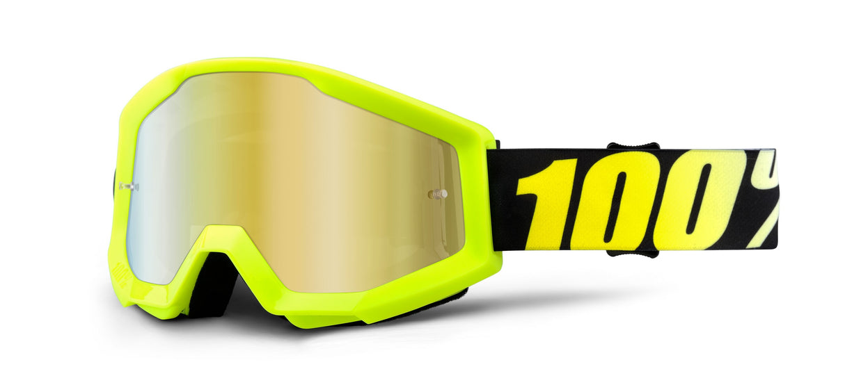 Strata Neon Giallo Maschera Casco Cross 100% - 1