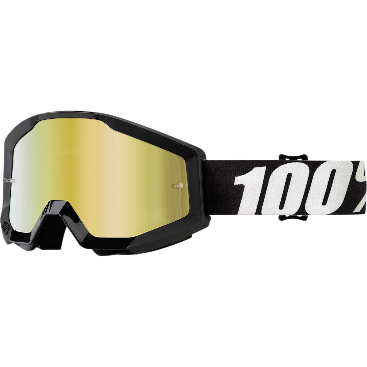 Strata Outlaw Maschera Cross Nera con Lente Specchiata Oro - 1