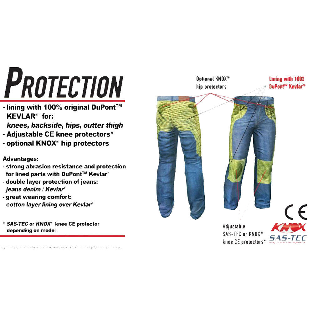 Jeans Milano Motto - Jeans con Protezioni In Kevlar e Ginocchiere - 3