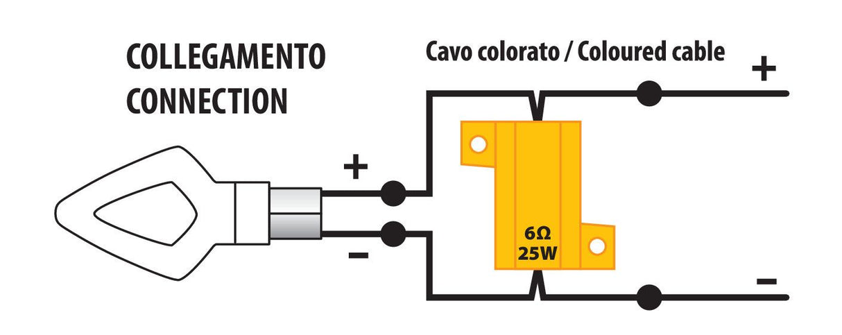 Resistenze In Alluminio 60hm 25w Lampa - Coppia Di Connettori Rapidi - 4