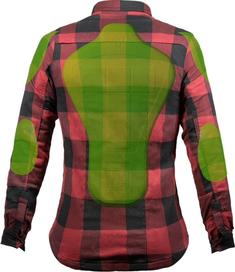 Camicia Scacchi Donna Xtm John Doe - Camicia Scacchi Rossa Foderata In Kevlar con Protezioni - 3