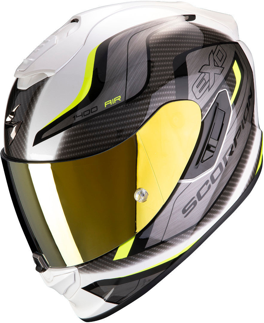 Exo-1400 Attune Bianco Neon Giallo Casco Integrale Scorpion - 1