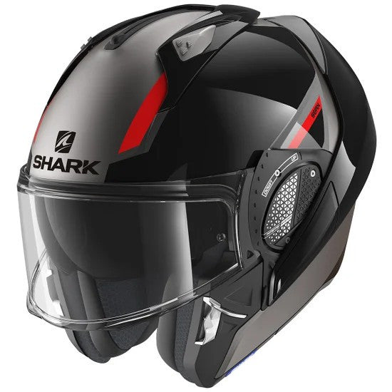 Evo Gt Sean Mat Antracite Black Red Casco Convertibile Shark - 3