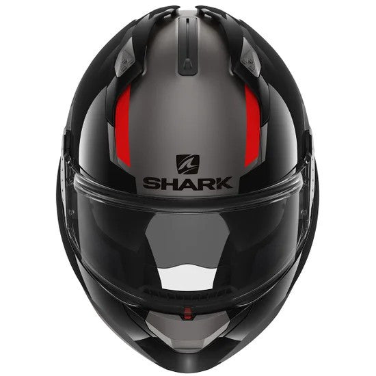 Evo Gt Sean Mat Antracite Black Red Casco Convertibile Shark - 4