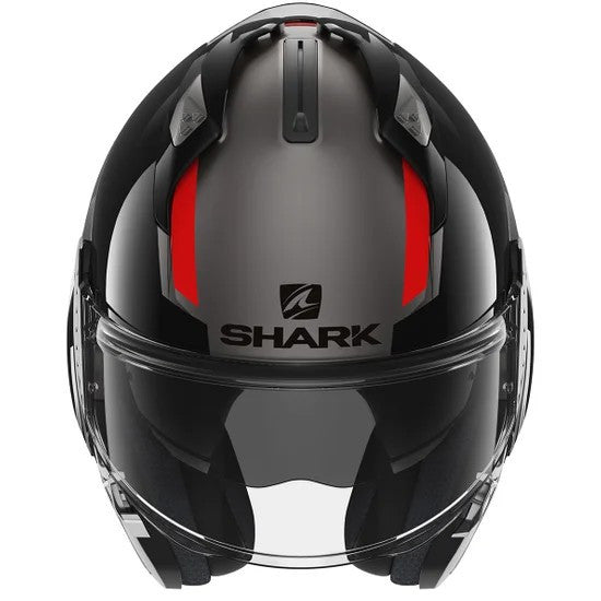 Evo Gt Sean Mat Antracite Black Red Casco Convertibile Shark - 6