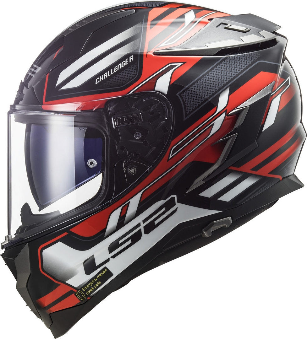 Ff327 Challenger Spin Black Red White Casco Integrale Racing Ls2 - 1