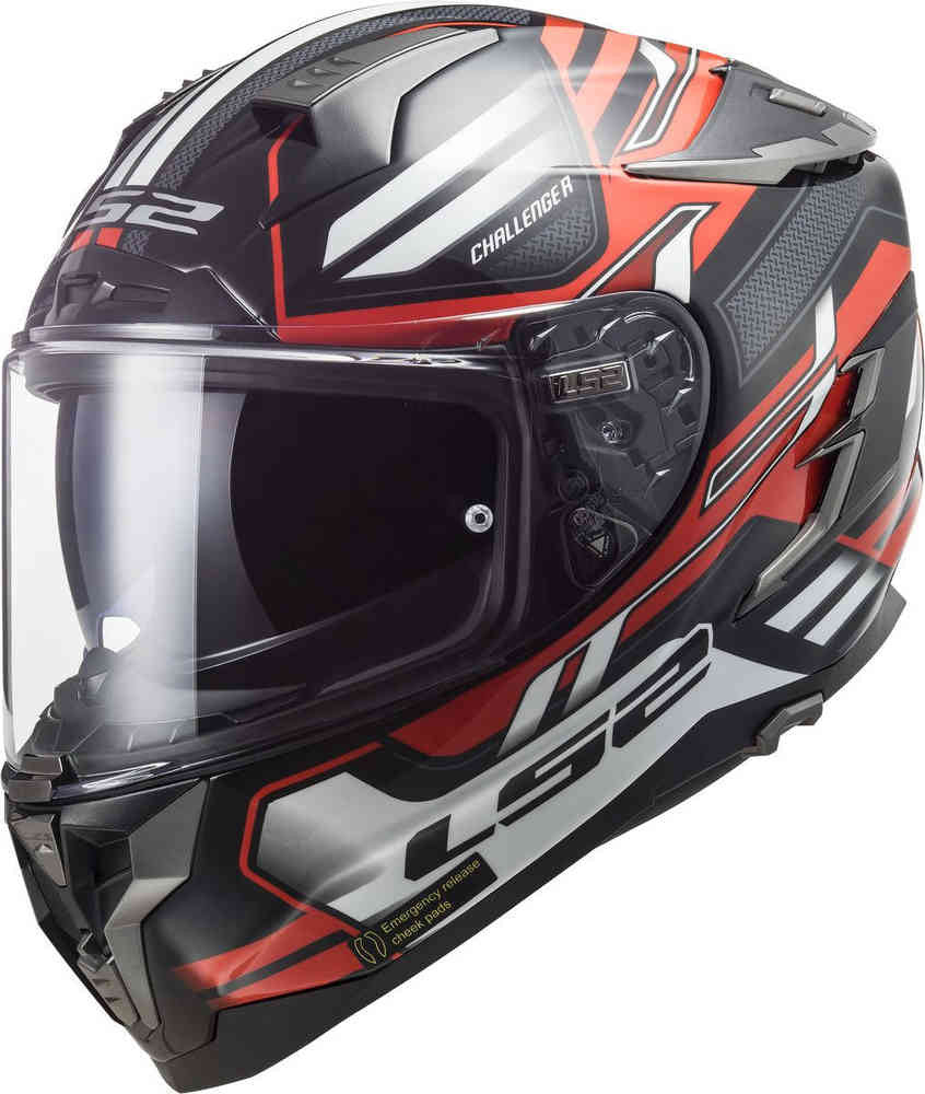 Ff327 Challenger Spin Black Red White Casco Integrale Racing Ls2 - 3