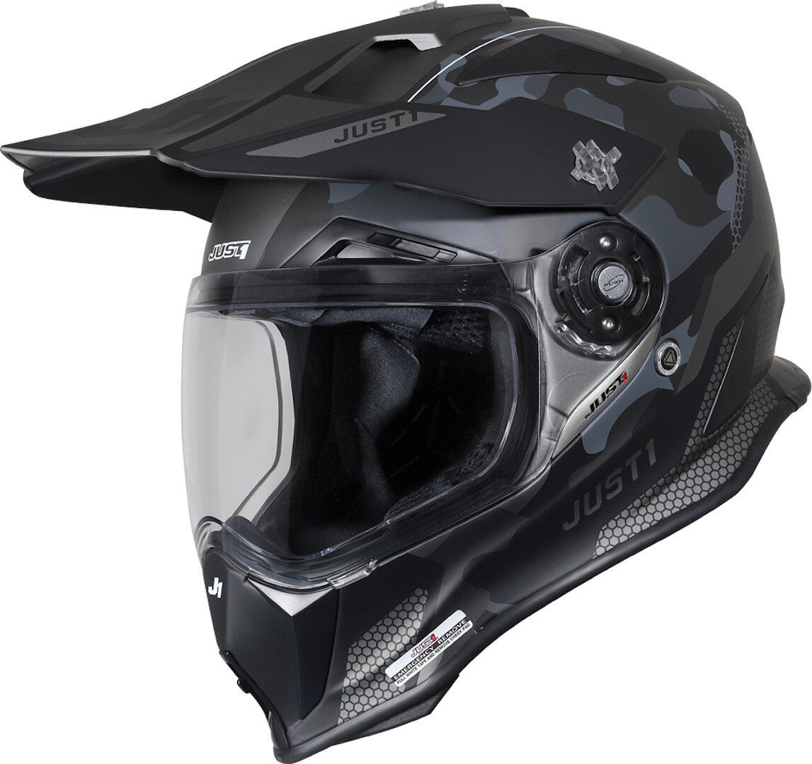J14-f Elite Camo Titanium Casco Enduro Stradale In Fibra Just1 - 1