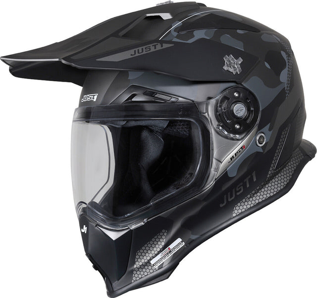 J14-f Elite Camo Titanium Casco Enduro Stradale In Fibra Just1 - 1