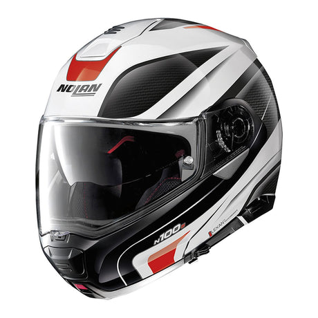 N100-5 Orbiter Bianco Nero Rosso Casco Modulare Nolan - 1