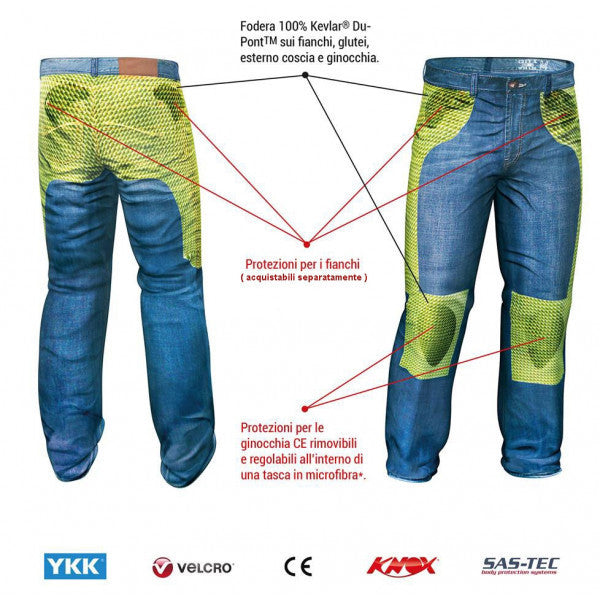 Imola Jenas Uomo Da Moto con Protezioni Ginocchia Motto - 2