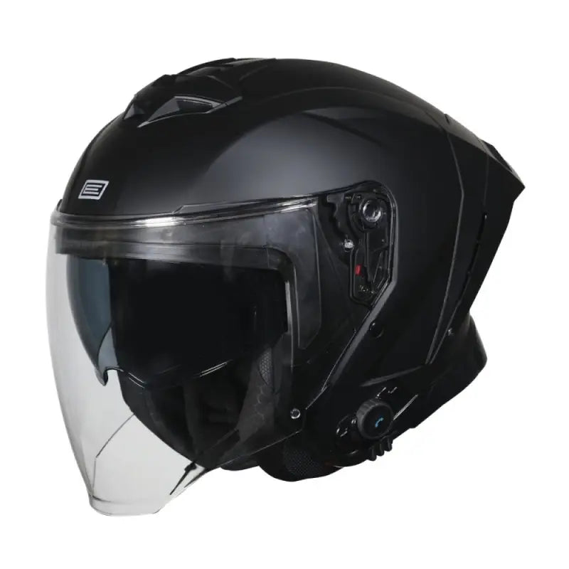 Aprica Solid Matt Black+bt Casco Jet con Bluetooth e Visierino Del Sole Origine