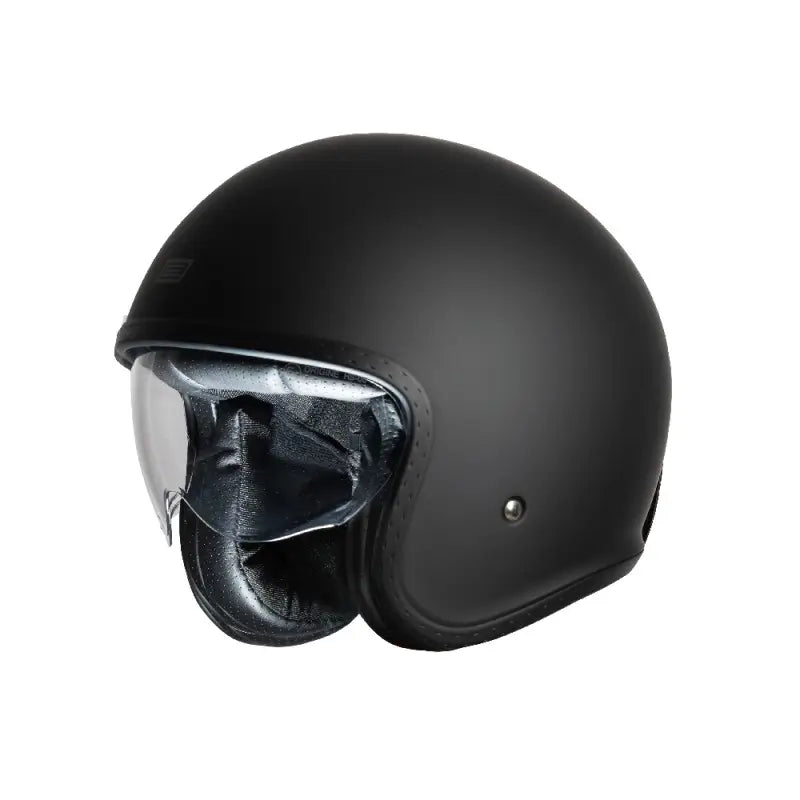 Spirit Solid Black Matt Casco Jet Vintage con Visierino Interno Origine