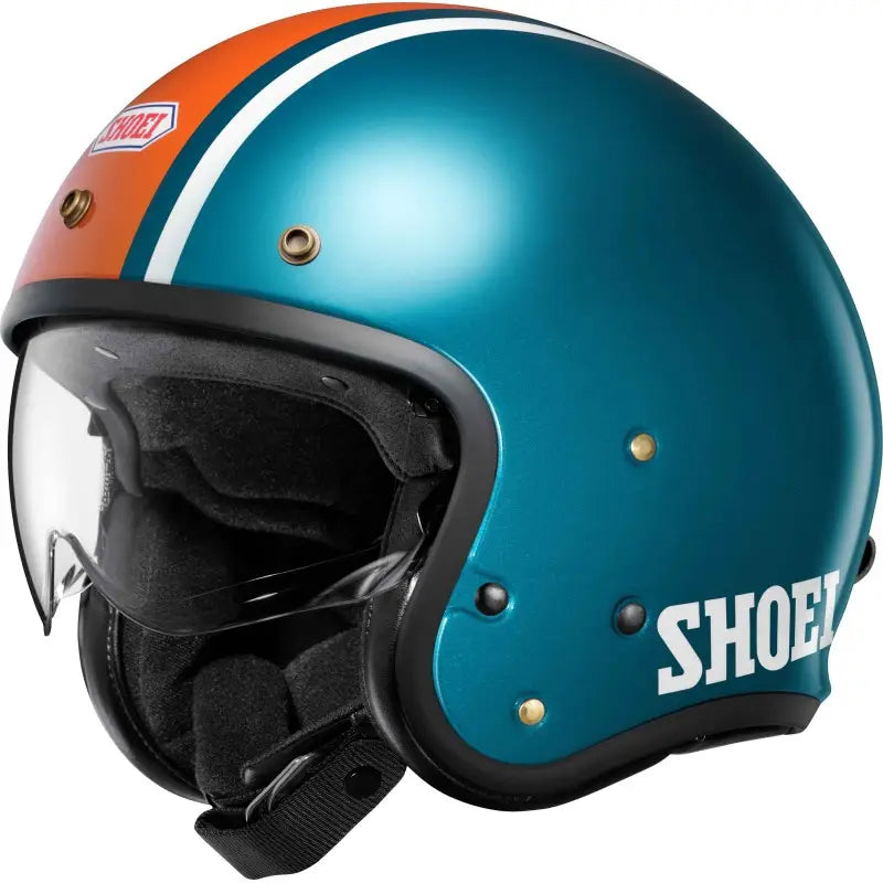 J-o 2 Aventure Tc-2 Blu-orange Casco Vintage Jet Shoei