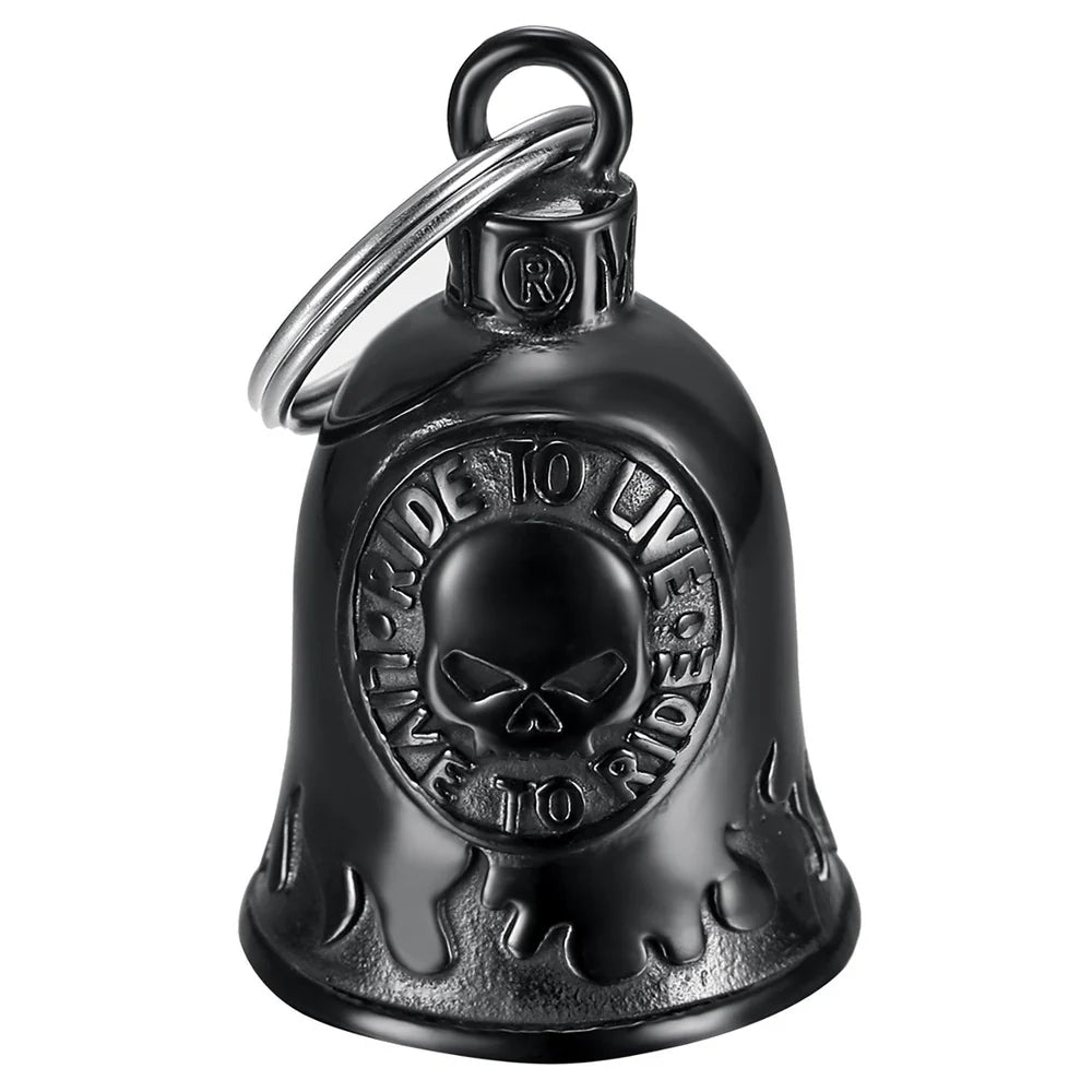 Guardian Bell Campanella Porta Fortuna Moto Fortunato Moto Acciaio Oro,cranio,crossbones Cranio Bk