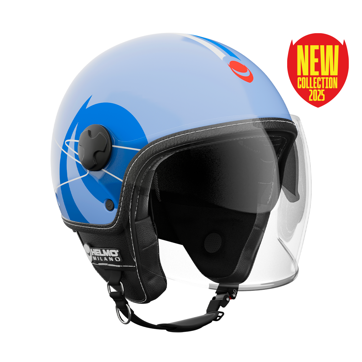 Eos Miami Blue Casco Jet con Doppia Visiera Helmo Milano