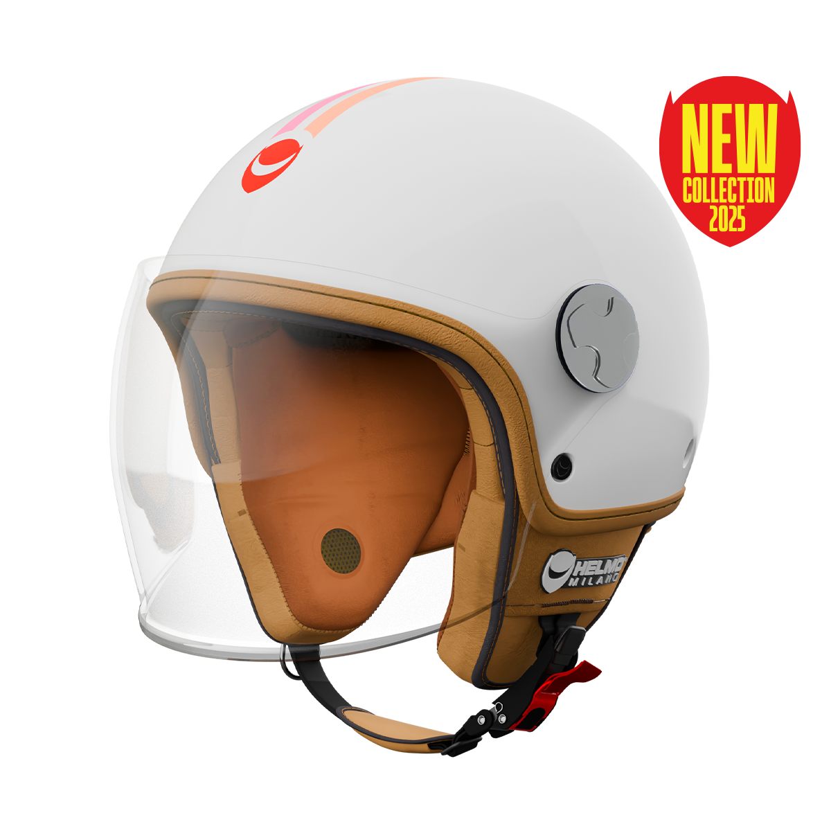 Veloce Pink Lady Casco Jet con Visiera Lunga Helmo Milano