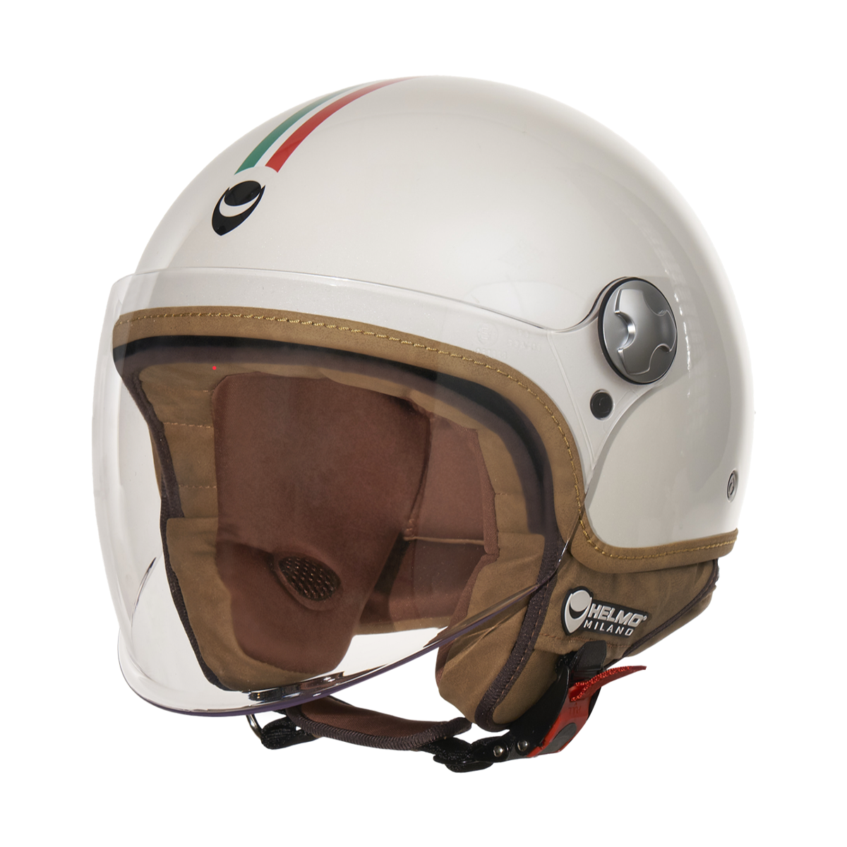 Veloce Italian Flag White Casco Jet Helmo