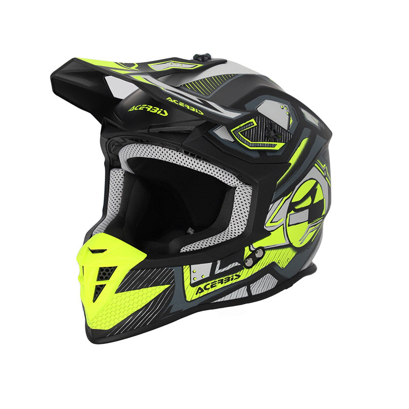 Casco Offroad Linear 22.06 Nero Giallo Fluo Acerbis