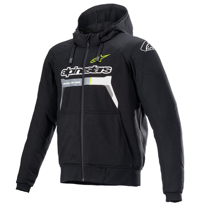 Chorme Ignit Hoodie Felpa con Protezioni Nera/gialla Alpinestars