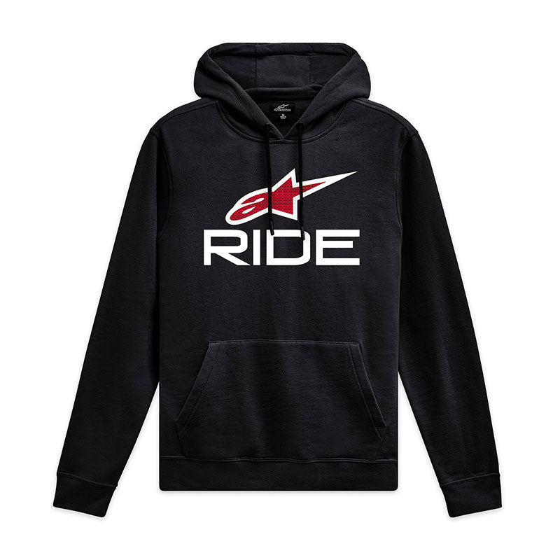 Felpa con Cappuccio Ride V3 Nero-bianco-rosso Alpinestars