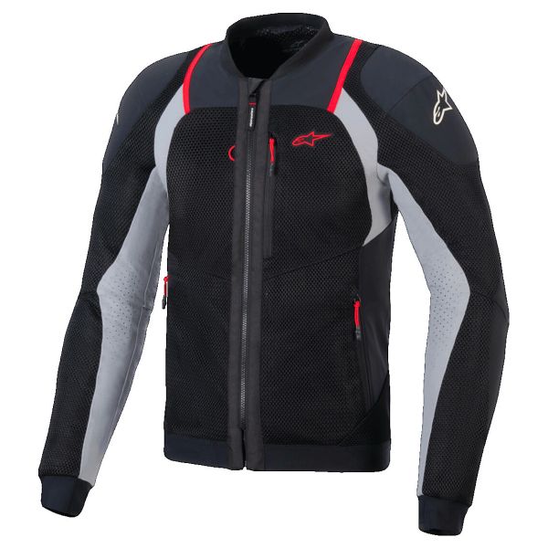 Troop-air Pro Jacket Nero Cenere Grigio Rosso Brillantinato  Giacca Traforata Alpinestars