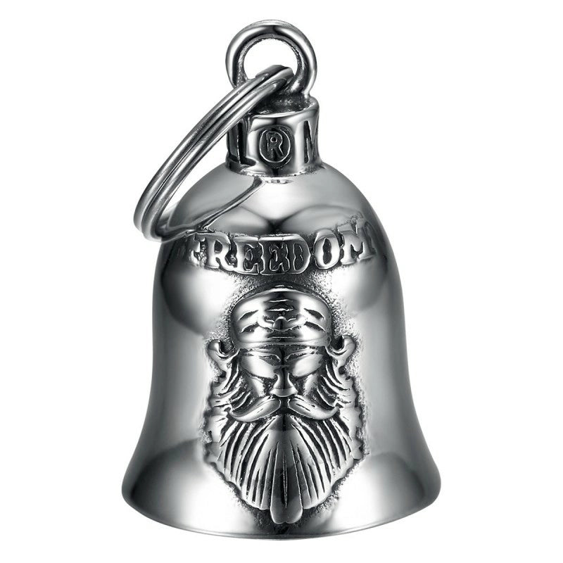 Guardian Bell Campanella Portafortuna Moto Mocy Bell Skull Live To Ride Acciaio Inossidabile Argento