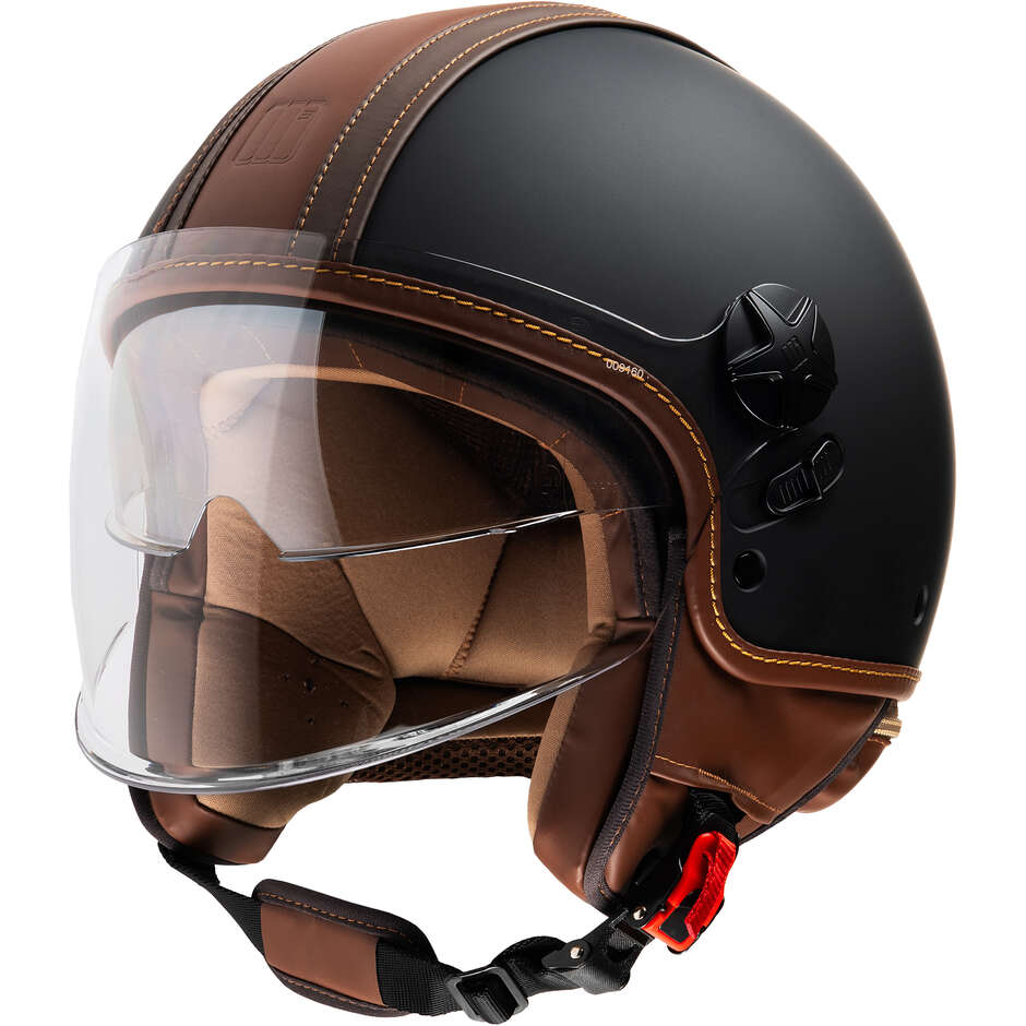 Casco Jet Top Cube Doppia Visiera con Rifinitura In Pelle Motocubo