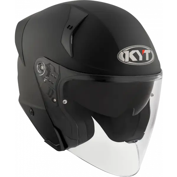 Ttr-jet Plain Matt Black E06 Casco Jet con Doppia Visiera Kyt