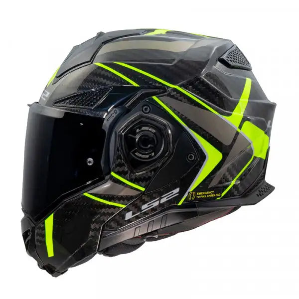 Ff901 Advant X Carbon Future Ii H-v Yellow -06 Casco Convertibile Ls2