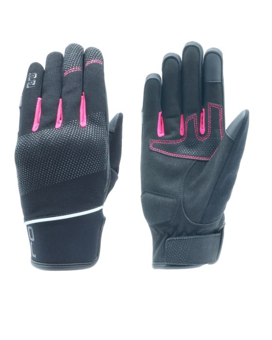 Guanti Luce Black/fucsia In Tessuto Traforato Oj