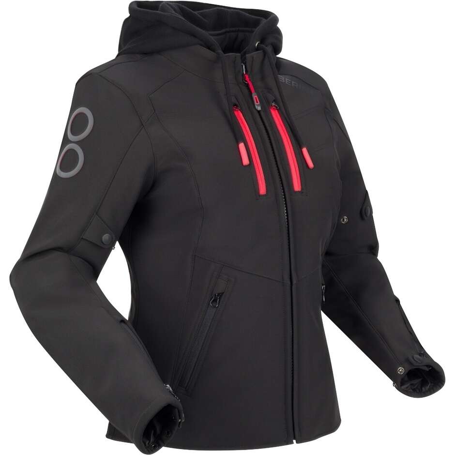 Giacca Lady Rotor Nera Softshell con Cappuccio Removibile Bering