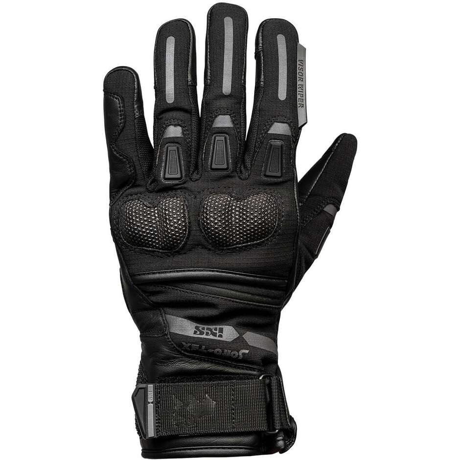 Montevideo-st Guanti Corti Nero-grigio Chiaro In Solto-tex Ixs