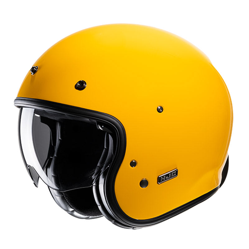 V31 Deep Yellow Casco Jet Vintage In Fibra Hjc