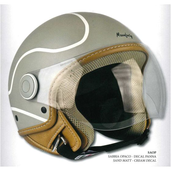 Casco Dj06 Maxinfinity 2.0 Sabbia Opaco Filetti Panna Jet Maxhelmets