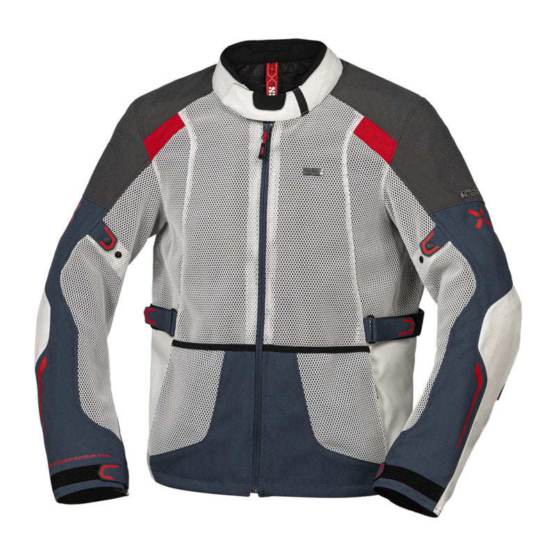 Tourester-bigair 1.0 Giacca Traforata Aeromesh Grigio Chiaro-blu Rosso Ixs