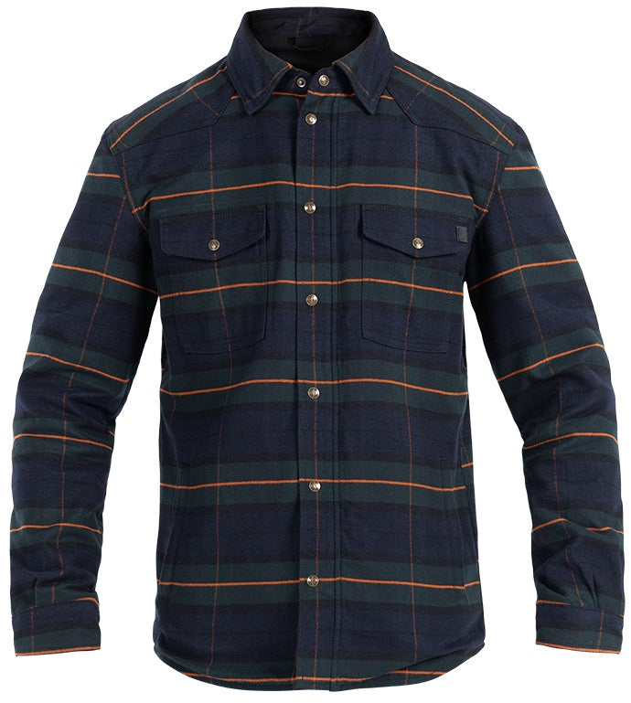 Motoshirth Xtm-fiber  Vintage Camicia Vintage Blu-verde-arancione John Doe