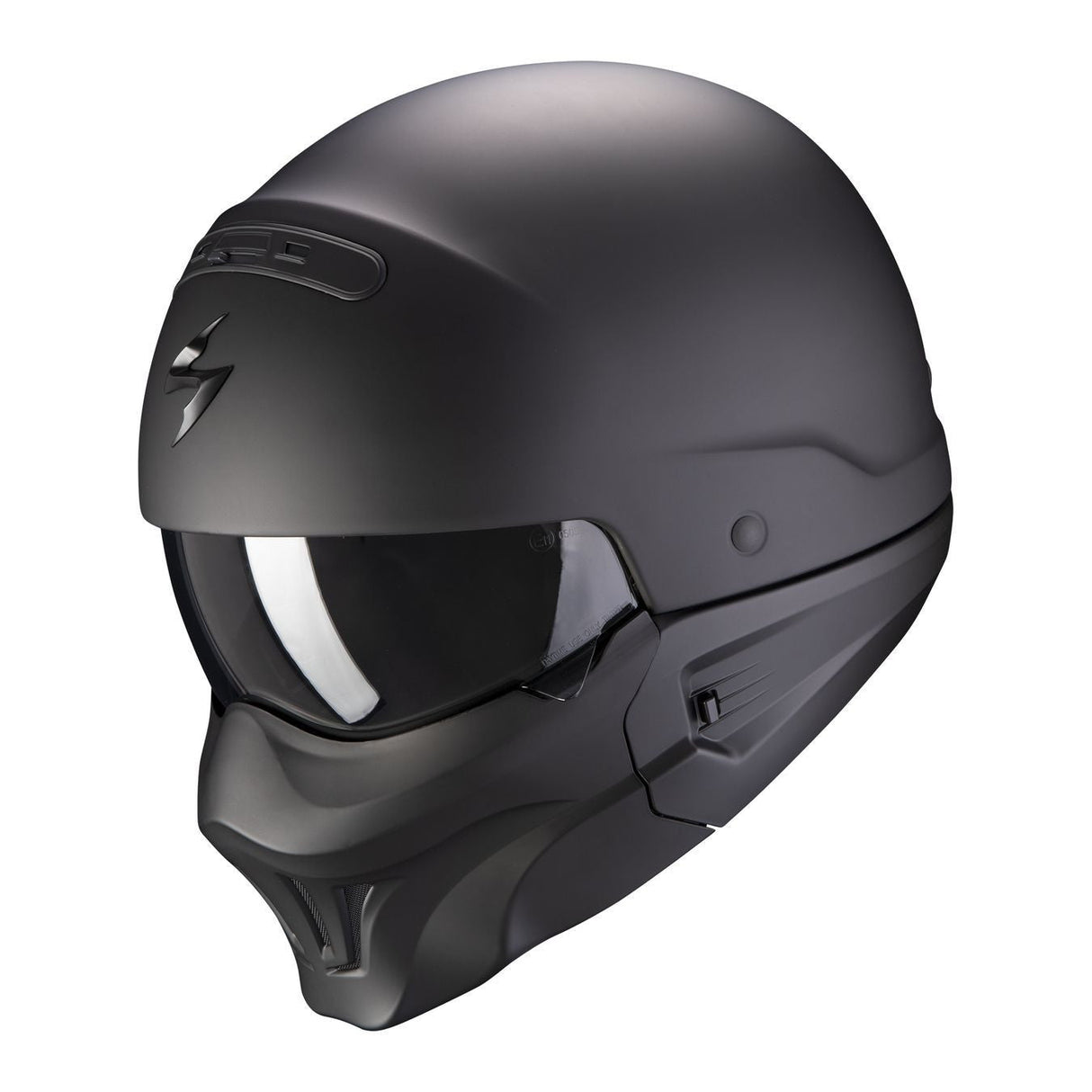 Exo-combat Evo Solid Matt Black Casco Modulabile Scorpion