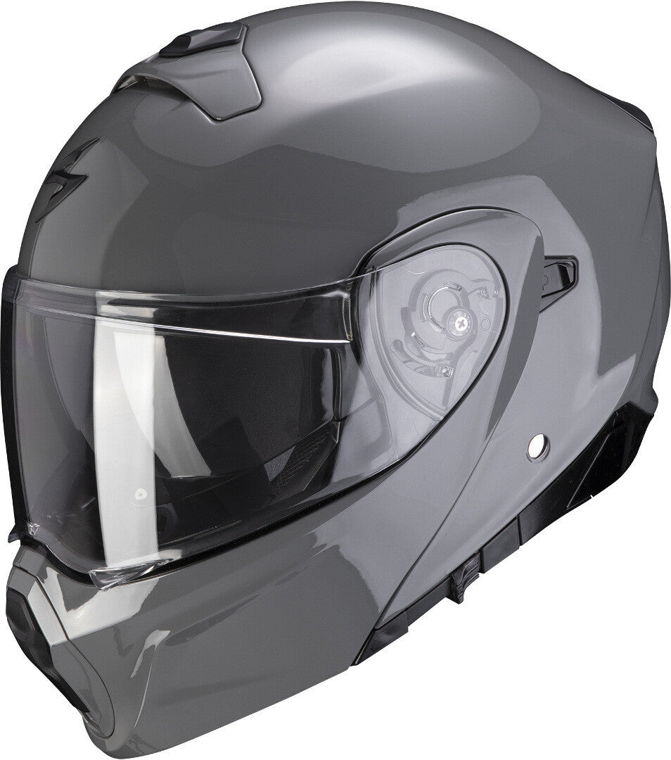 Exo-930 Solid Cement Grey Casco Modulare Trasformabile In Jet Scorpion