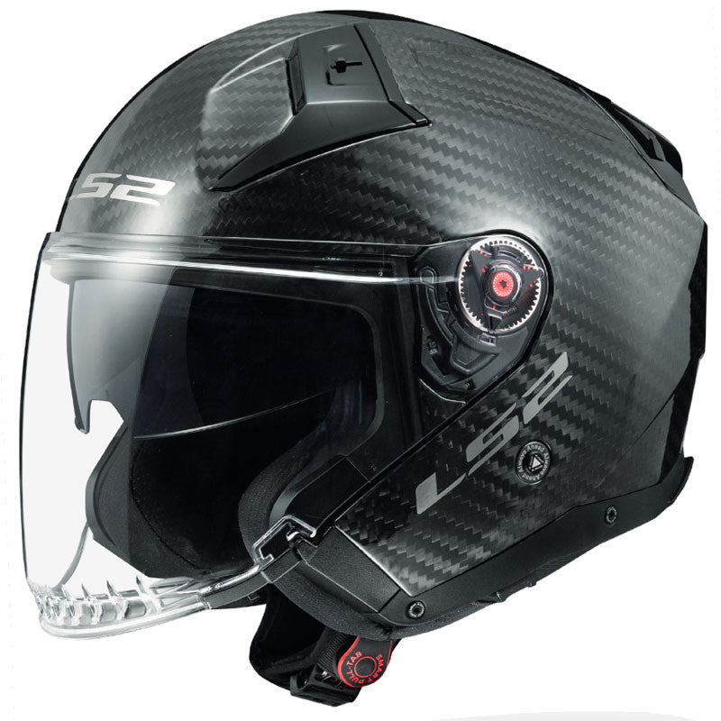 Infinity 2 Gloss Carbonio Of603 06 Casco Jet Doppia Visiera Ls2