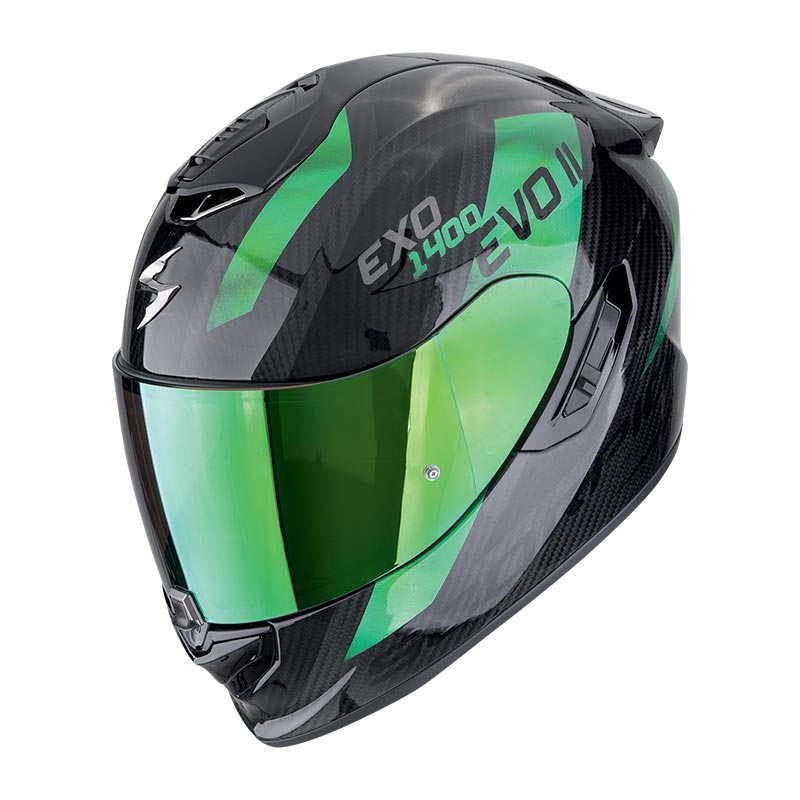 Exo 1400 Evo Ii Carbon Air Platted Nero-verde Integrale Scorpion