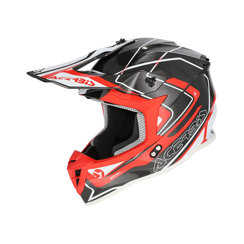 Casco Offroad Linear 22.06 Grigio Rosso Acerbis