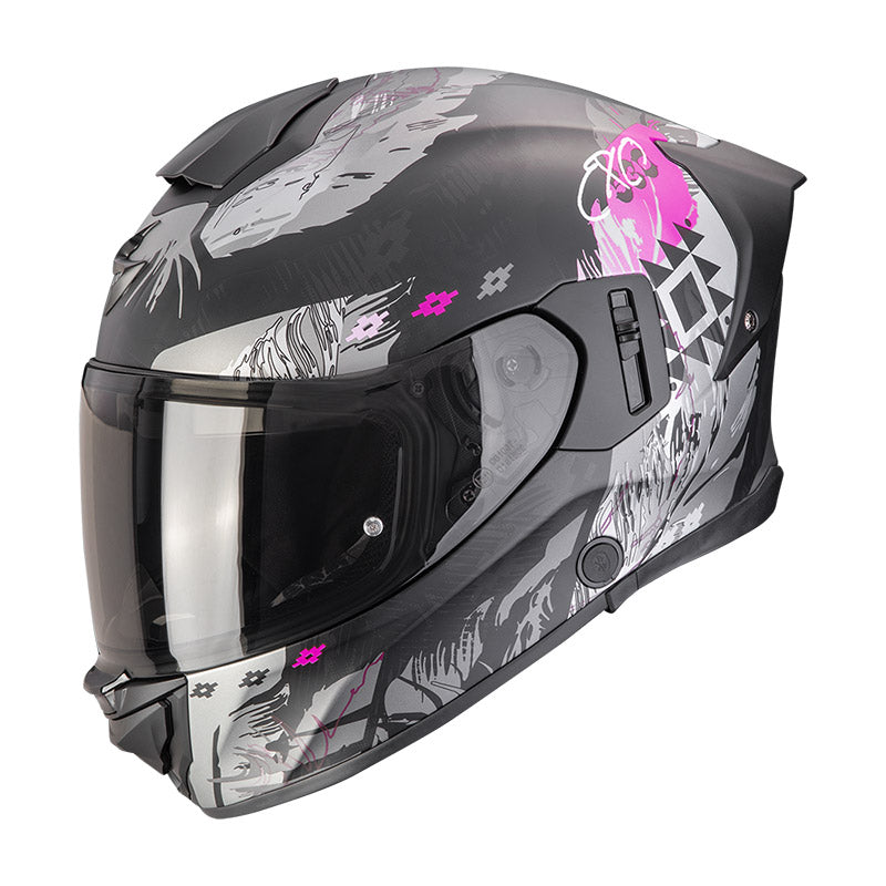 Exo-530 Air Hadji Nero.opaco Rosa Casco Integrale Doppia Visiera Scorpion