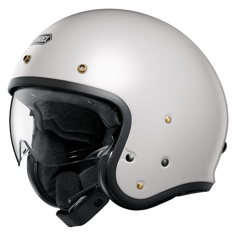 J-o2 Casco Jet Bianco E.06 In Fibra con Visierino Interno Shoei