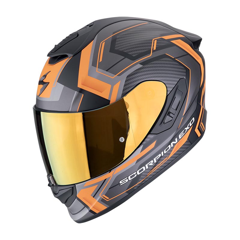 Exo-1400 Evo Ii Air Linart Nero.op/arancione Casco Integrale In Fibra Scorpion
