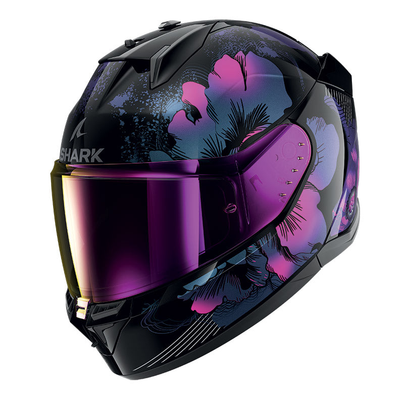 D-skwal 3 Mayfer Viola Glitter Casco Doppia Visiera Shark