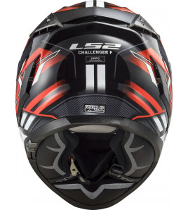 FF327 CHALLENGER SPIN BLACK RED WHITE CASCO INTEGRALE RACING LS2